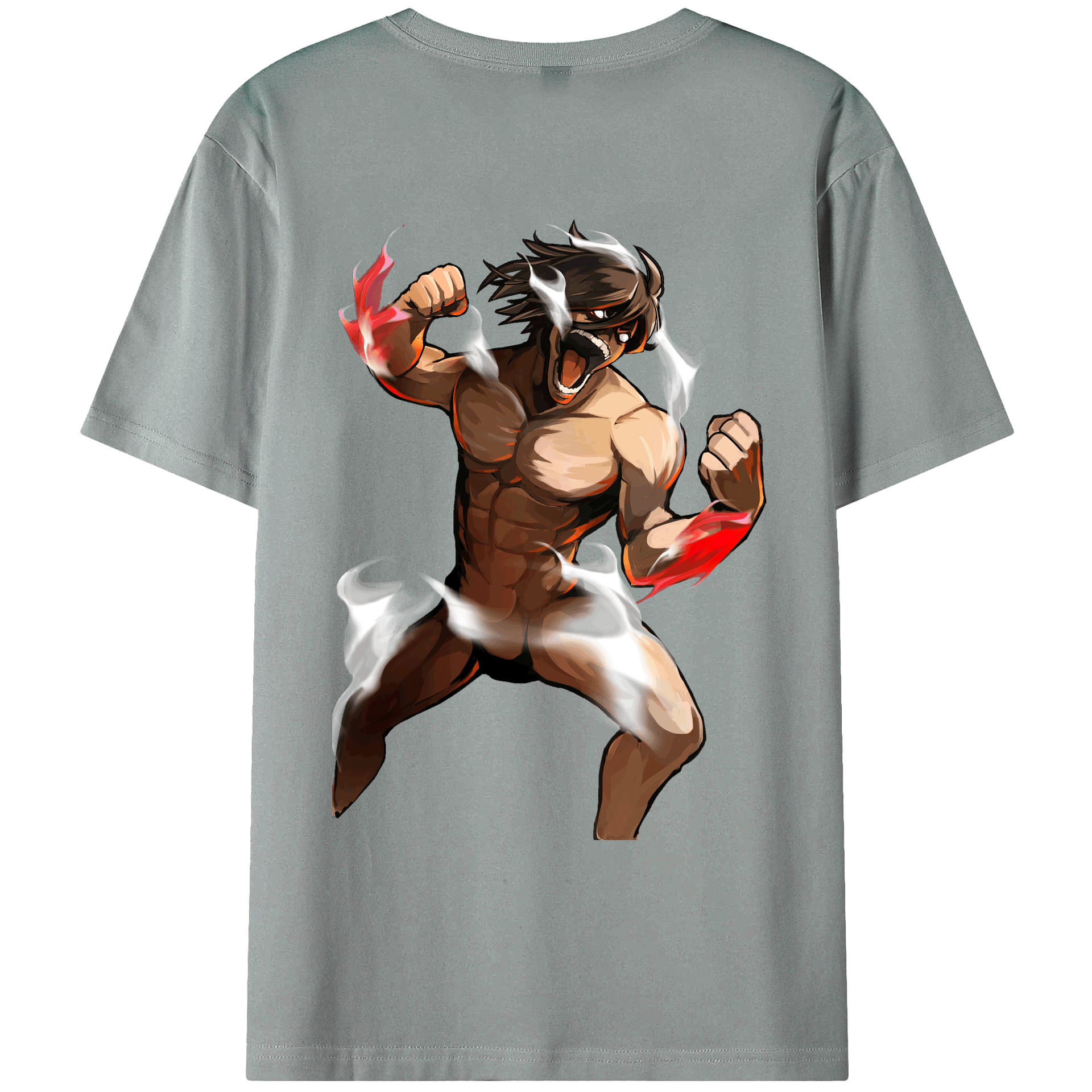 （画像用） 進撃の巨人 Attack on Titan 綿100％ メンズ半袖Tシャツ（バックプリント） 通気性